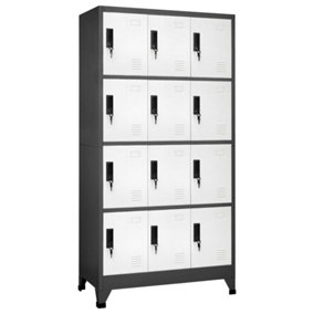 Berkfield Locker Cabinet Anthracite and White 90x45x180 cm Steel