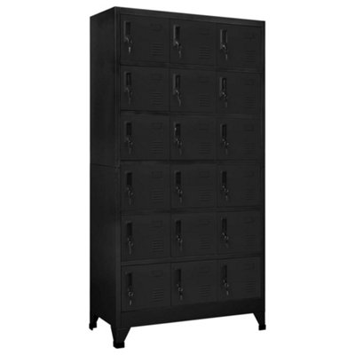 Berkfield Locker Cabinet Black 90x40x180 cm Steel | DIY at B&Q