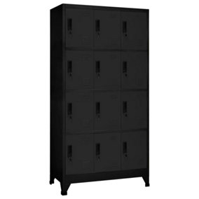 Berkfield Locker Cabinet Black 90x45x180 cm Steel