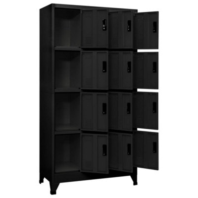 Berkfield Locker Cabinet Black 90x45x180 cm Steel