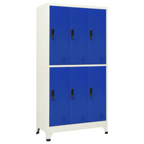 Berkfield Locker Cabinet Grey and Blue 90x45x180 cm Steel