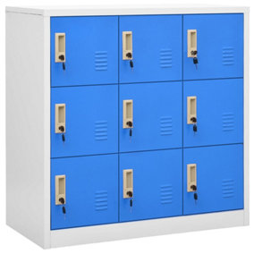 Berkfield Locker Cabinet Light Grey and Blue 90x45x92.5 cm Steel