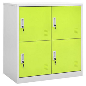 Berkfield Locker Cabinet Light Grey and Green 90x45x92.5 cm Steel