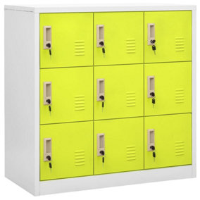 Berkfield Locker Cabinet Light Grey and Green 90x45x92.5 cm Steel