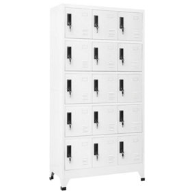 Berkfield Locker Cabinet White 90x40x180 cm Steel