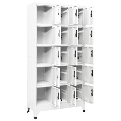 Berkfield Locker Cabinet White 90x40x180 cm Steel