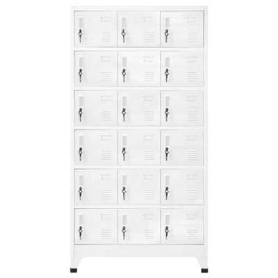 Berkfield Locker Cabinet with 18 Compartments Metal 90x40x180 cm
