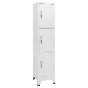 Berkfield Locker Cabinet with 3 Compartments 38x45x180 cm