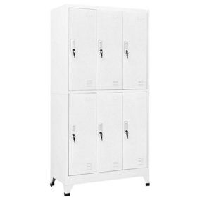 Berkfield Locker Cabinet with 6 Compartments Steel 90x45x180 cm Grey