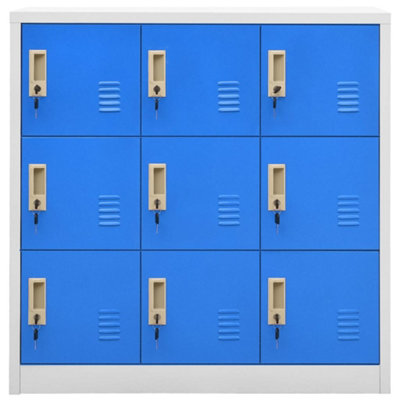 Berkfield Locker Cabinets 2 pcs Light Grey and Blue 90x45x92.5 cm Steel