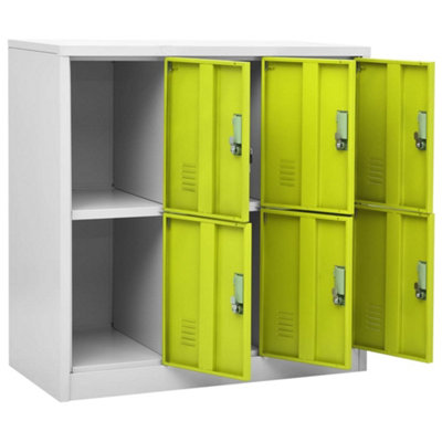Berkfield Locker Cabinets 2 pcs Light Grey and Green 90x45x92.5 cm Steel