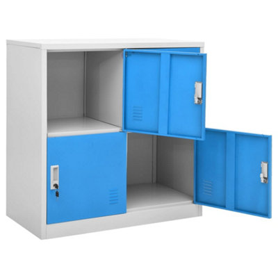 Berkfield Locker Cabinets 5 pcs Light Grey and Blue 90x45x92.5 cm Steel