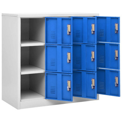 Berkfield Locker Cabinets 5 pcs Light Grey and Blue 90x45x92.5 cm Steel