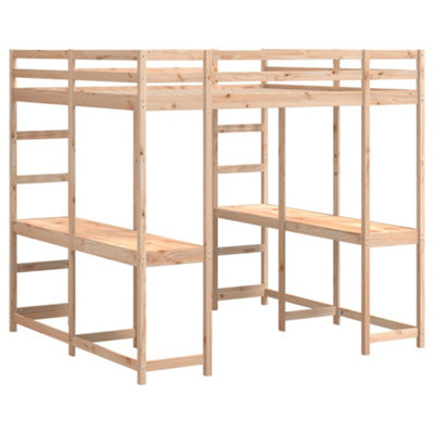 Berkfield Loft Bed with Desk and Ladder 180x200 cm Super King Solid ...
