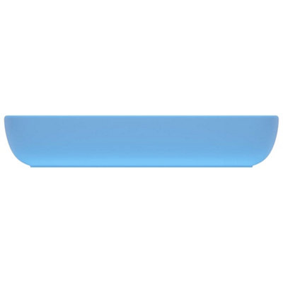Berkfield Luxury Basin Rectangular Matt Light Blue 71x38 cm Ceramic