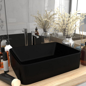 Berkfield Luxury Wash Basin Matt Black 41x30x12 cm Ceramic