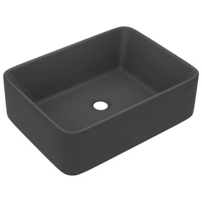 Berkfield Luxury Wash Basin Matt Dark Grey 41x30x12 cm Ceramic