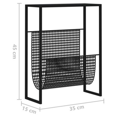 Berkfield Magazine Rack Black 35x15x45 cm Steel