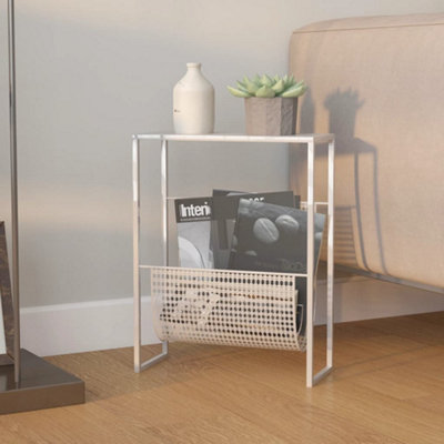 Berkfield Magazine Rack Silver 35x15x45 cm Steel