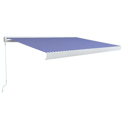 Berkfield Manual Cassette Awning 400x300 cm Blue and White