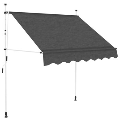 Berkfield Manual Retractable Awning 200 cm Anthracite | DIY at B&Q