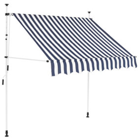Berkfield Manual Retractable Awning 200 cm Blue and White Stripes