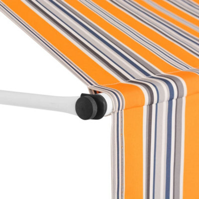 Berkfield Manual Retractable Awning 200 cm Yellow and Blue Stripes