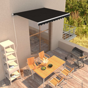 Berkfield Manual Retractable Awning 300x250 cm Anthracite