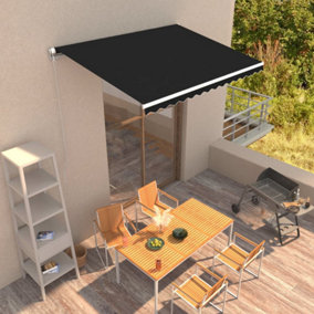 Berkfield Manual Retractable Awning 350x250 cm Anthracite