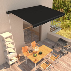 Berkfield Manual Retractable Awning 400x300 cm Anthracite