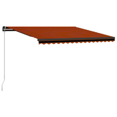 Berkfield Manual Retractable Awning 400x300 cm Orange and Brown