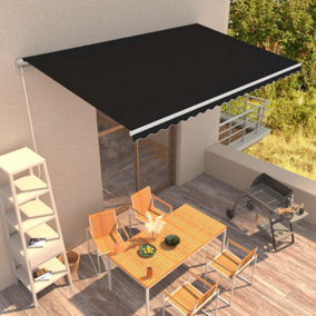 Berkfield Manual Retractable Awning 500x300 cm Anthracite