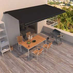 Berkfield Manual Retractable Awning 600x350 cm Anthracite