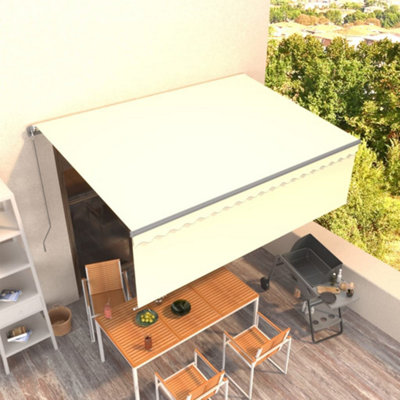 Berkfield Manual Retractable Awning with Blind 4.5x3m Cream