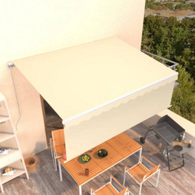 Berkfield Manual Retractable Awning with Blind 4x3m Cream