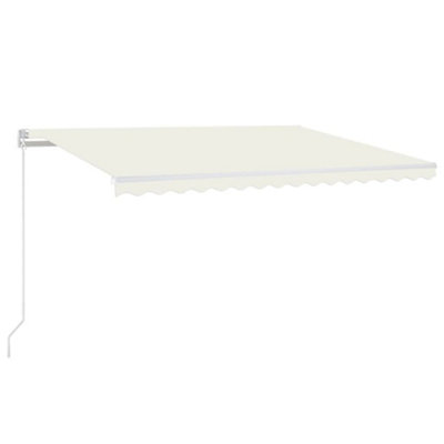 Berkfield Manual Retractable Awning with LED 400x350 cm Cream