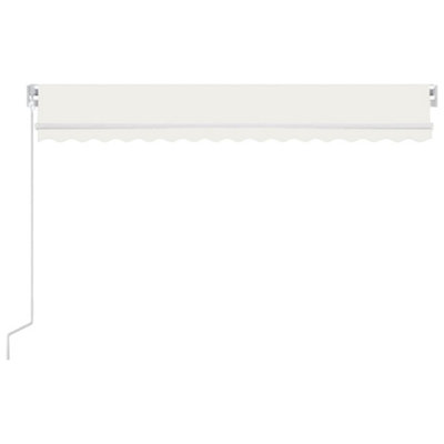 Berkfield Manual Retractable Awning with LED 400x350 cm Cream