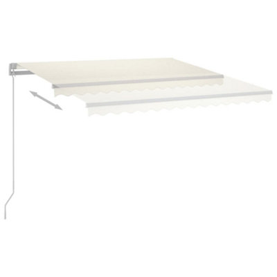 Berkfield Manual Retractable Awning with LED 400x350 cm Cream