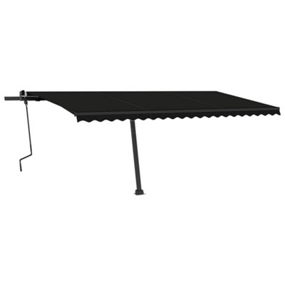 Berkfield Manual Retractable Awning with LED 500x350 cm Anthracite