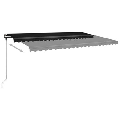 Berkfield Manual Retractable Awning with LED 500x350 cm Anthracite