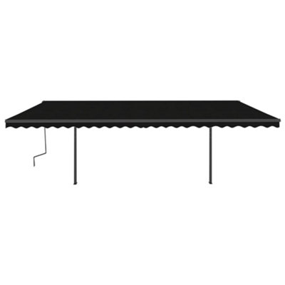 Berkfield Manual Retractable Awning with LED 6x3 m Anthracite