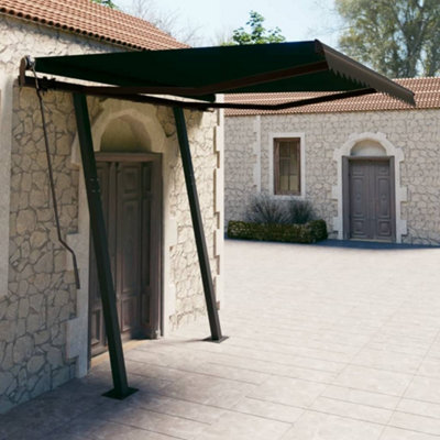 Berkfield Manual Retractable Awning with Posts 3.5x2.5 m Anthracite