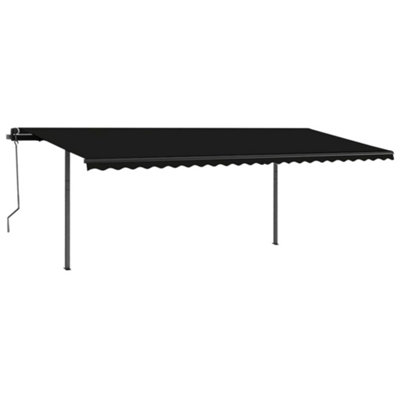 Berkfield Manual Retractable Awning with Posts 3.5x2.5 m Anthracite