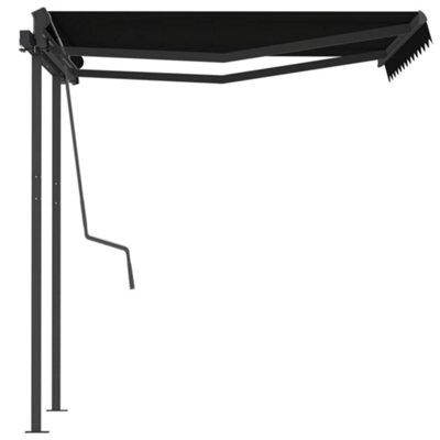 Berkfield Manual Retractable Awning with Posts 3.5x2.5 m Anthracite