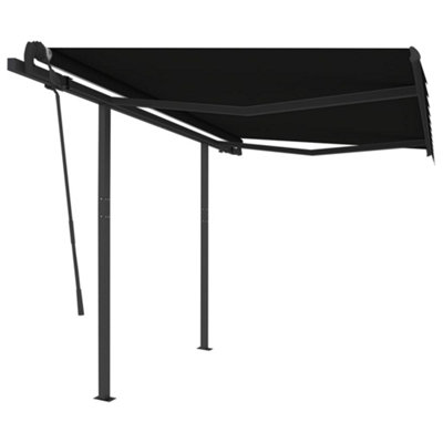 Berkfield Manual Retractable Awning with Posts 3x2.5 m Anthracite