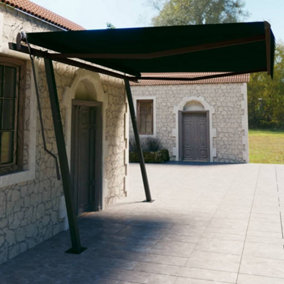 Berkfield Manual Retractable Awning with Posts 4.5x3 m Anthracite