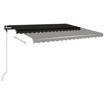Berkfield Manual Retractable Awning with Posts 4x3.5 m Anthracite