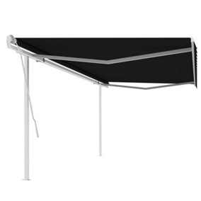 Berkfield Manual Retractable Awning with Posts 5x3.5 m Anthracite