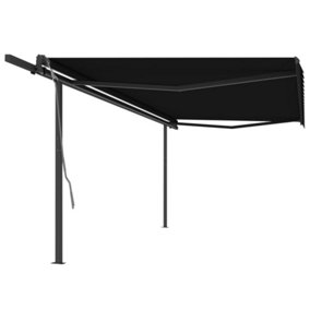 Berkfield Manual Retractable Awning with Posts 5x3 m Anthracite