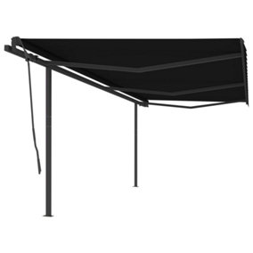 Berkfield Manual Retractable Awning with Posts 6x3.5 m Anthracite